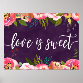 Het bloemen van Chic Color Editable Wedding Love i Poster