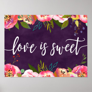 Het bloemen van Chic Color Editable Wedding Love i Poster
