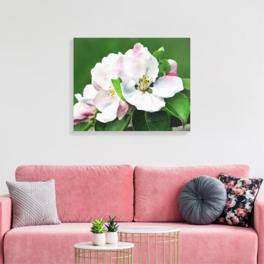 Het bloemen van de muur van het schilderschilderij canvas afdruk (Insitu (Woonkamer))