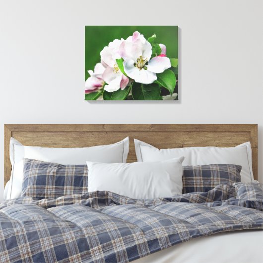 Het bloemen van de muur van het schilderschilderij canvas afdruk (Insitu (Slaapkamer))