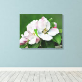 Het bloemen van de muur van het schilderschilderij canvas afdruk (Insitu (Houten vloer))