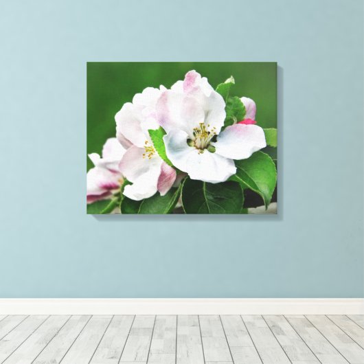 Het bloemen van de muur van het schilderschilderij canvas afdruk (Insitu (Houten vloer))