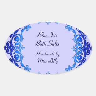 Het bloemen Vintage Blauw van de Etiketten van de