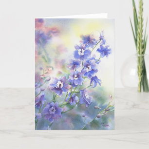 Het bloemen Wenskaart van de Waterverf Kaart