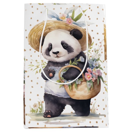 Het bloemenavontuur van Panda Medium Cadeauzakje (Voorkant)