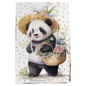Het bloemenavontuur van Panda Medium Cadeauzakje (Achterkant)