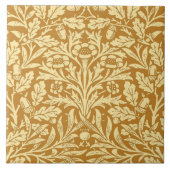 Het BloemenDamast van de Jugendstil, Gele Mosterd Tegeltje (Voorkant)