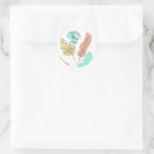 Het bloemenesthetisch abstract design wordt verlat ronde sticker (Tas)