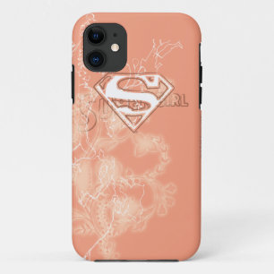 Het BloemenPatroon van de Perzik van Supergirl iPhone 11 Hoesje