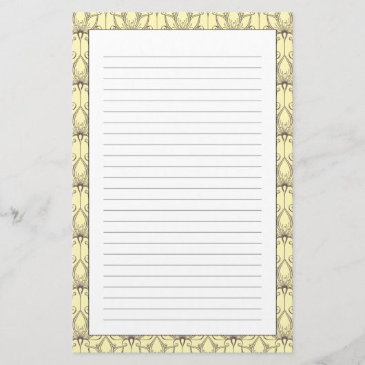 Het BloemenPatroon van de room Briefpapier (Voorkant)