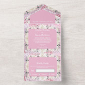 Het bloemenscript in één huwelijksuitnodiging all in one uitnodiging (Binnen)