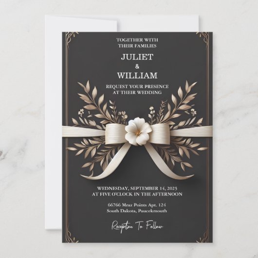 Het bloemige Schattige touw binden we de knoop bru Kaart (Voorkant)