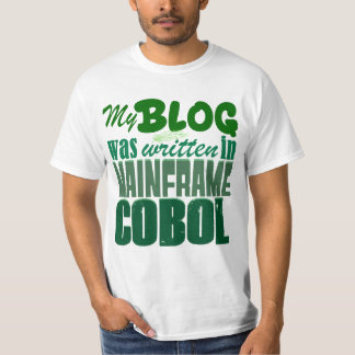 Het blog is gecodeerd in COBOL – Retro Mainframe O T-shirt