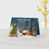 Het blokhut Kerstmis  Kaart (Gele Bloem)
