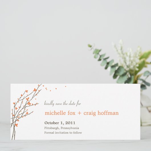 Het blokkeren de Tak sparen de Datum Kaart - Oranj (Staand voorkant)