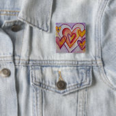 Het blokkeren van de Liefde draagt de Aangepaste B Vierkante Button 5,1 Cm (In situ)