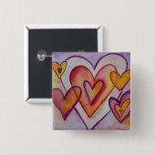 Het blokkeren van de Liefde draagt de Aangepaste B Vierkante Button 5,1 Cm (Voorkant /achterkant)