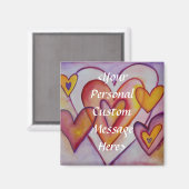 Het blokkeren van Liefde Harten Gepersonaliseerde  Magneet (Voorkant / Achterkant)