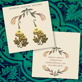 Het blokkeren van Lily Floral die juwelen geeft ee Vierkante Visitekaartjes