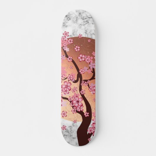 Het blokkeren van Sakura Branch over gouden zon op Persoonlijk Skateboard (Voorkant)