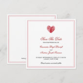 Het blokkeren Vingerafdrukken sparen de Uitnodigin Save The Date (Voorkant / Achterkant)