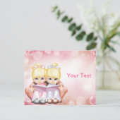 Het blonde TweelingBriefkaart van Meisjes Briefkaart (Staand voorkant)