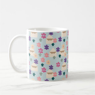 Het Blooming Patroon van Petals met Enveloppen Koffiemok