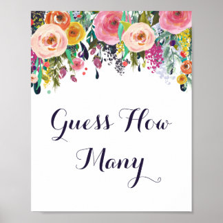 Het blote Baby shower raad hoeveel Spelteken Poster