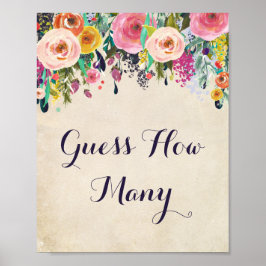 Het blote Baby shower raad hoeveel Spelteken Poster