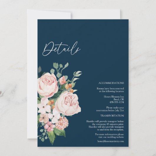 Het blote monogram van de Florale marine in één br Kaart (Achterkant)