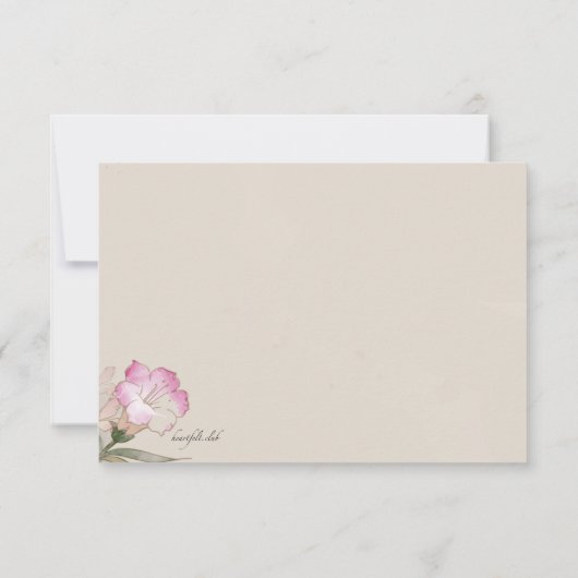 Het blozen dankt de Roze BloemenHeilige Communie u Bedankkaart (Achterkant)