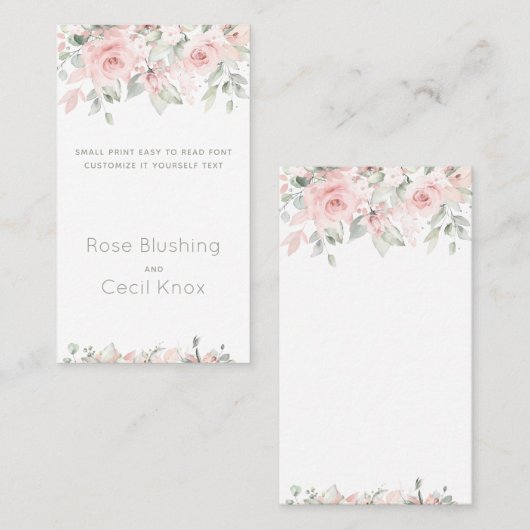 Het blozen Rozen 2 Wedden past het zelf aan Visitekaartje (Voorkant / Achterkant)