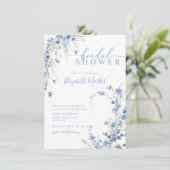 Het Blue Wildflowers Botanical Vrijgezellenfeest Kaart (Staand voorkant)