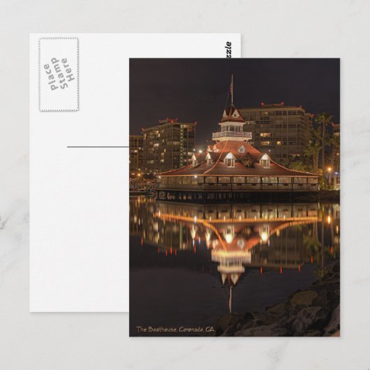 Het Boathouse, Coronado California Briefkaart (Voorkant / Achterkant)
