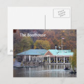 Het Boathouse in het park, foto Herfst Briefkaart (Voorkant / Achterkant)