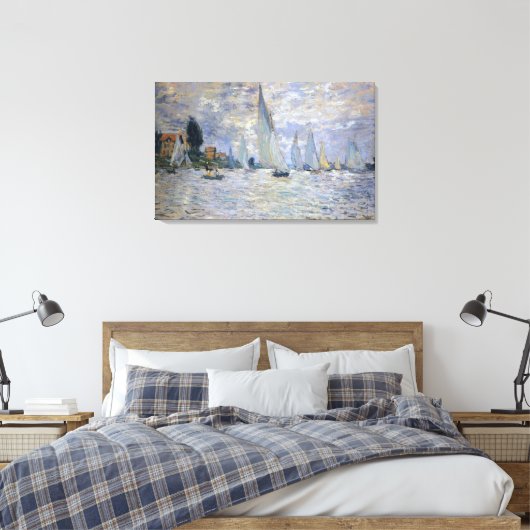 Het Boats Regatta in Argenteuil, door Claude Monet Canvas Afdruk (Insitu (Slaapkamer))