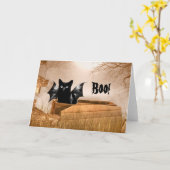 Het boe-geroep van de kattenHalloween van de Kaart (Gele Bloem)