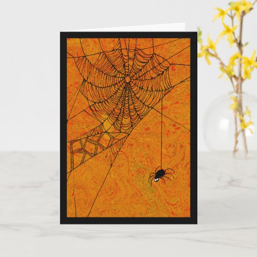 Het Boe-geroep van de spin in het wenskaart van Kaart (Gele Bloem)