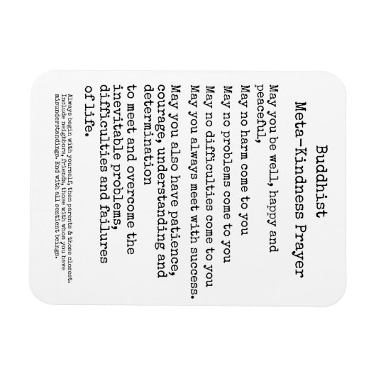 Het boeddhistische Gebed van de Vriendelijkheid Magneet (Horizontaal)