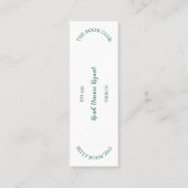 Het boek Club Crest Lees Bespreek Herhaling Mini Visitekaartje (Achterkant)