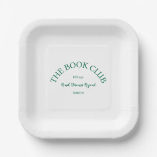 Het boek Club Crest Lees Bespreek Herhaling Papieren Bordje