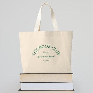 Het boek Club Green Crest Lees Bespreek Herhaling Grote Tote Bag