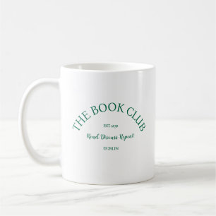 Het boek Club Green Crest Lees Bespreek Herhaling Koffiemok