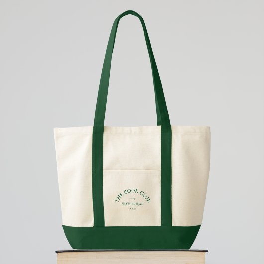 Het boek Club Green Crest Lees Bespreek Herhaling Tote Bag