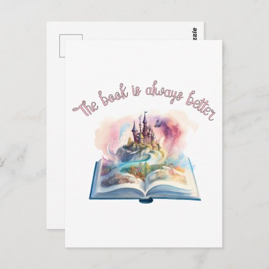Het boek is altijd beter briefkaart (Voorkant / Achterkant)