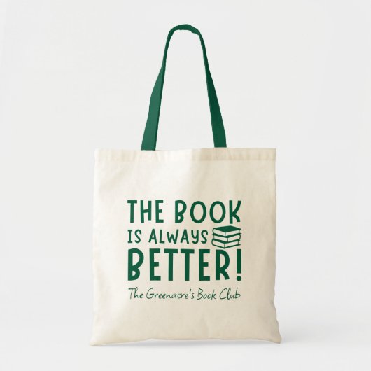 Het boek is altijd beter gepersonaliseerde boekenc tote bag (Voorkant)