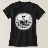 Het boek van de Bookworm Reader Skeleton het Lezen T-shirt (Design voorkant)