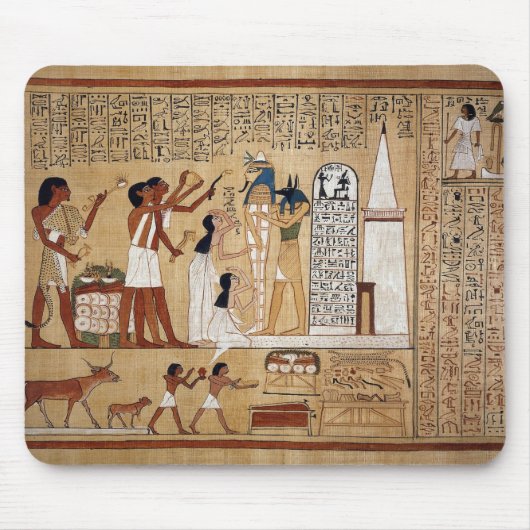 Het boek van de doden waar Anubis is afgebeeld Muismat (Voorkant)