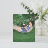Het boek van de zomerdame in de hammock-aankondigi aankondiging (Staand voorkant)