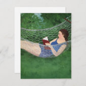 Het boek van de zomerdame in de hammock-aankondigi aankondiging (Voorkant / Achterkant)